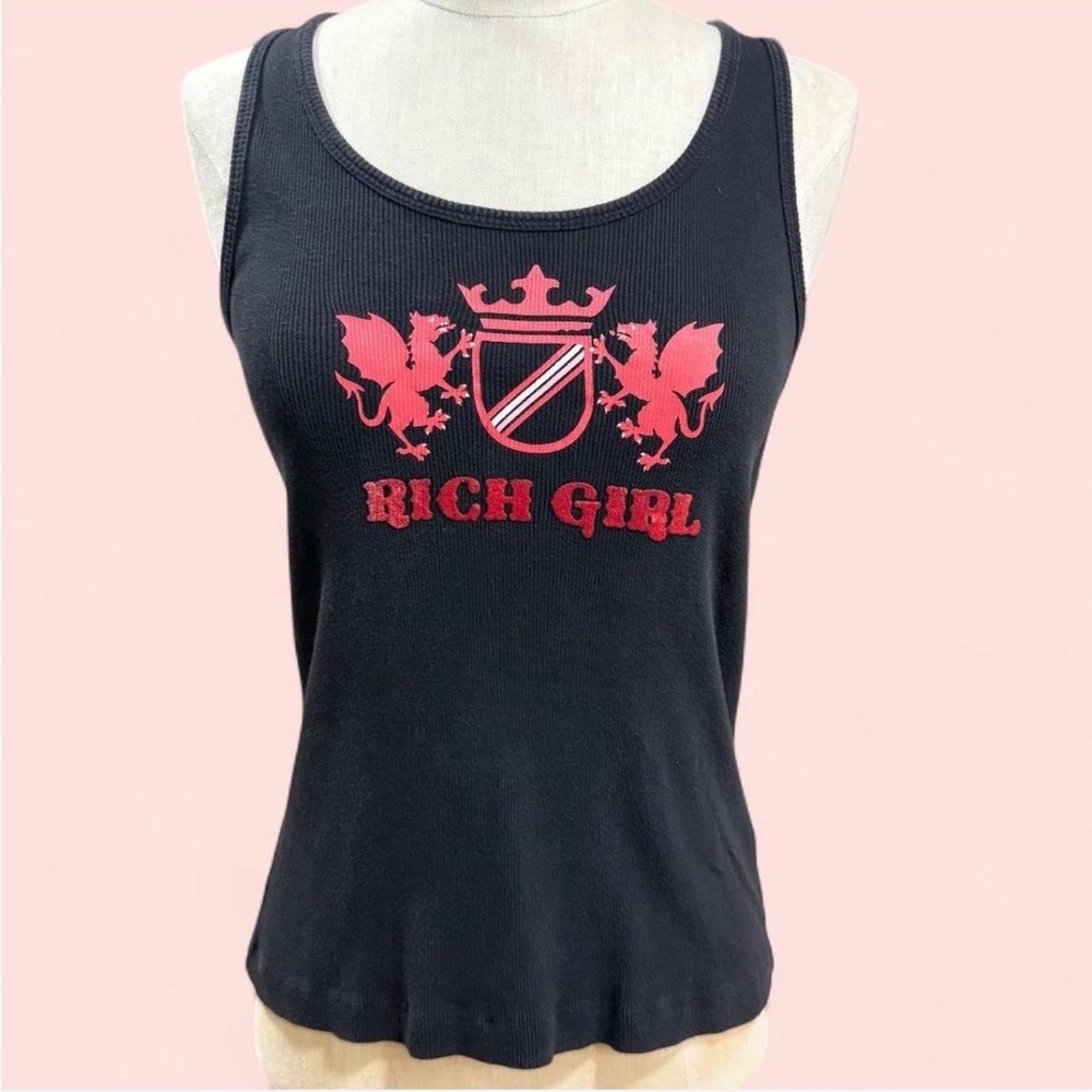 Trashy Y2K Black and Red Rich Girl Tank